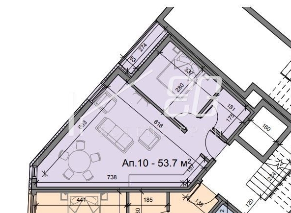 Двустаен апартамент в Варна, Цветен квартал - 54 кв.м за 1790 €/кв.м - Снимка #1