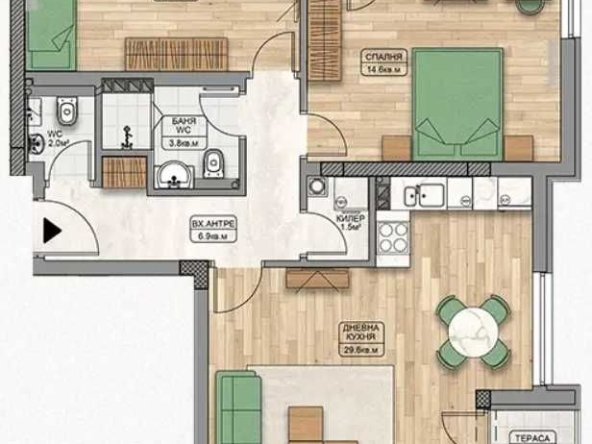 Тристаен апартамент в Пловдив, Кършияка - 115 кв.м за 761 €/кв.м - Снимка #1