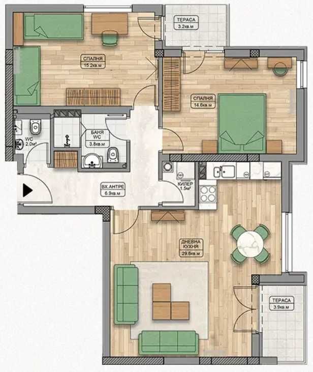 Тристаен апартамент в Пловдив, Кършияка - 115 кв.м за 761 €/кв.м - Снимка #1