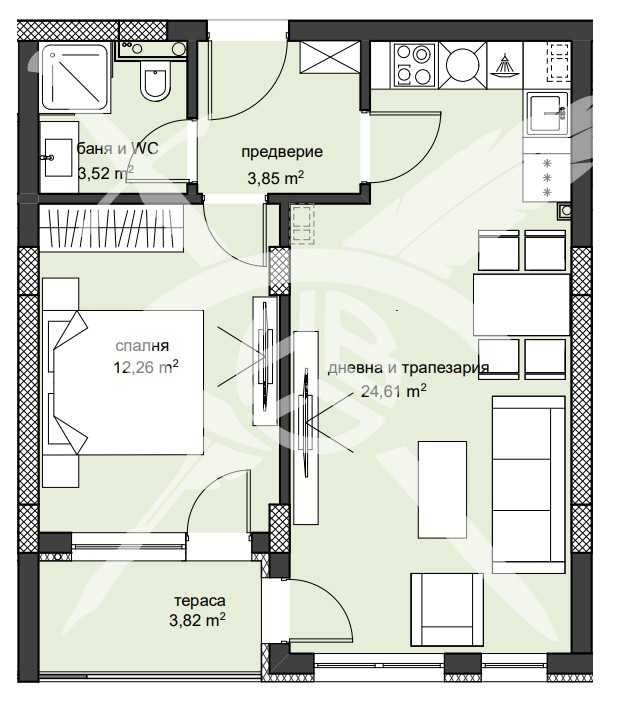 Двустаен апартамент в Пловдив, Христо Смирненски - 67 кв.м за 1301 €/кв.м - Снимка #1