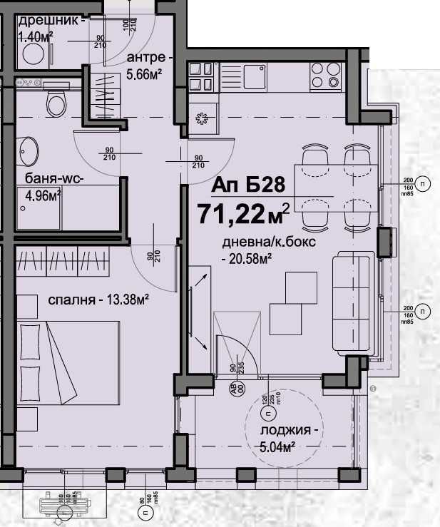 Двустаен апартамент в София, Люлин 5 - 71 кв.м за 1565 €/кв.м - Снимка #1