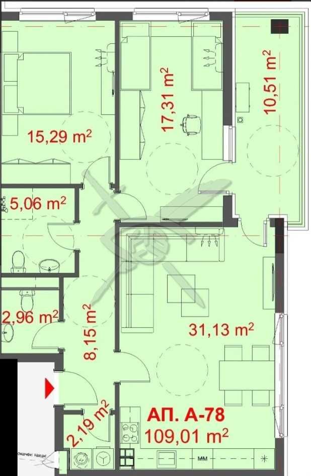Тристаен апартамент в Бургас, Славейков - 128 кв.м за 916 €/кв.м - Снимка #1
