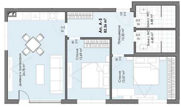 Тристаен апартамент в Пловдив, Христо Смирненски - 101 кв.м за 901 €/кв.м - Снимка #1