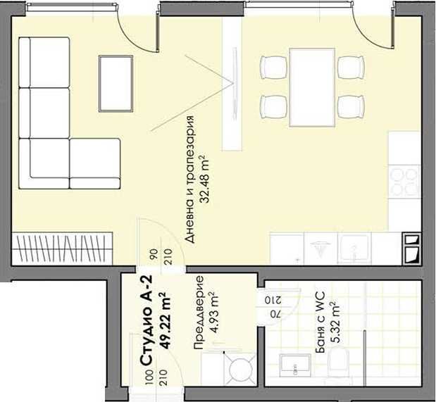Едностаен апартамент в Пловдив, Христо Смирненски - 64 кв.м за 911 €/кв.м - Снимка #1