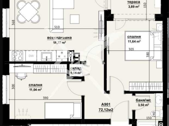 Тристаен апартамент в Бургас, Изгрев - 72 кв.м за 1181 €/кв.м - Снимка #1