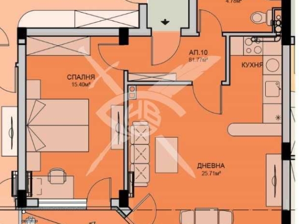 Двустаен апартамент в Бургас, Меден рудник - зона А - 81 кв.м за 889 €/кв.м - Снимка #1