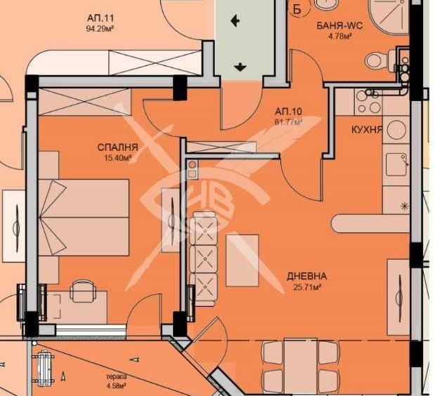 Двустаен апартамент в Бургас, Меден рудник - зона А - 81 кв.м за 889 €/кв.м - Снимка #1