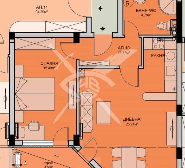 Двустаен апартамент в Бургас, Меден рудник - зона А - 94 кв.м за 391 €/кв.м - Снимка #1