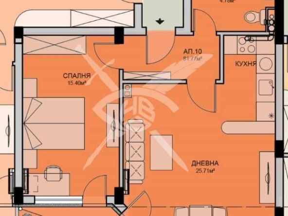 Двустаен апартамент в Бургас, Меден рудник - зона А - 94 кв.м за 766 €/кв.м - Снимка #1