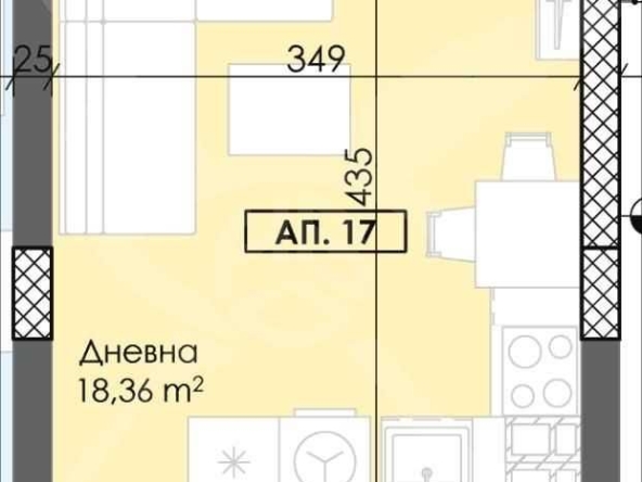 Едностаен апартамент в Пловдив, Тракия - 41 кв.м за 1315 €/кв.м - Снимка #1