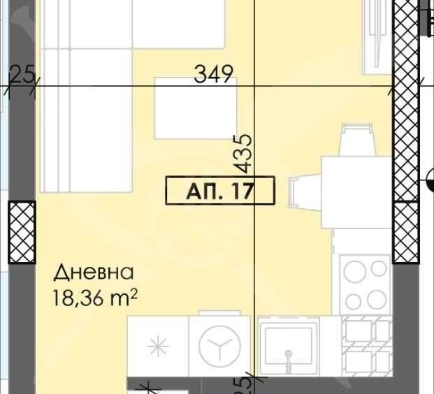Едностаен апартамент в Пловдив, Тракия - 41 кв.м за 1315 €/кв.м - Снимка #1