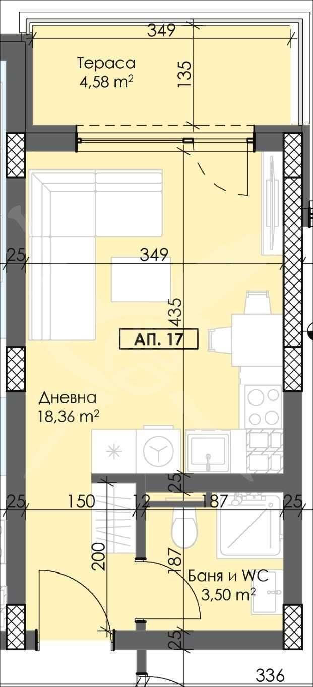 Едностаен апартамент в Пловдив, Тракия - 41 кв.м за 1315 €/кв.м - Снимка #1