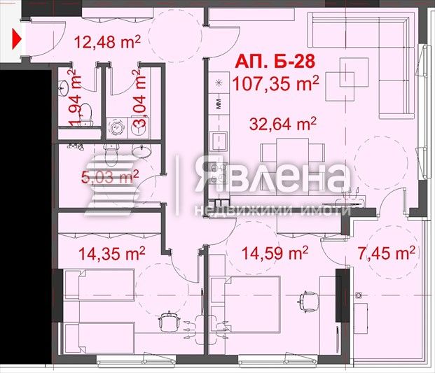 Тристаен апартамент в Бургас, Славейков - 125 кв.м за 751 €/кв.м - Снимка #1