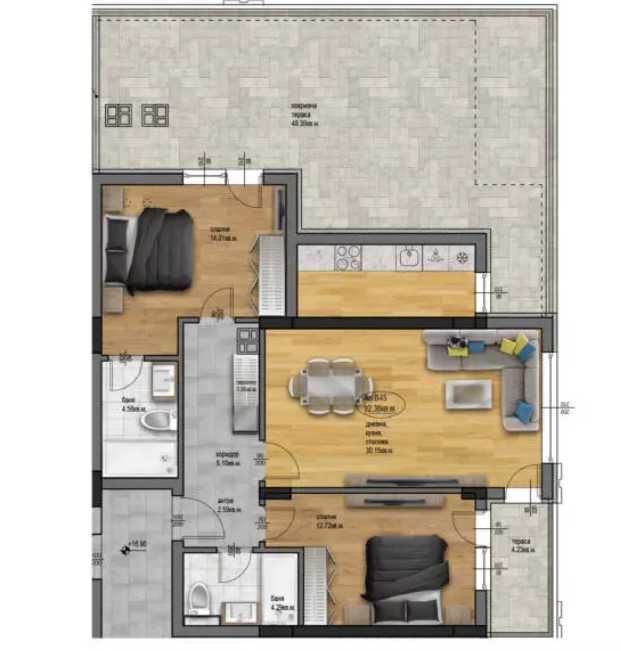 Двустаен апартамент в Пловдив, Остромила - 107 кв.м за 499 €/кв.м - Снимка #1