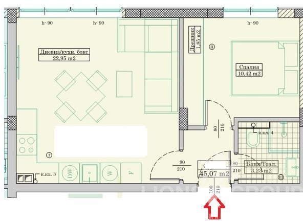 Двустаен апартамент в Варна, Възраждане 3 - 55 кв.м за 1510 €/кв.м - Снимка #1