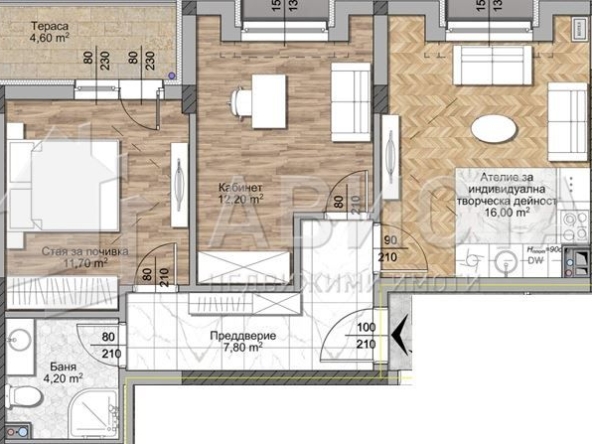 Тристаен апартамент в София, Овча купел - 69 кв.м за 2451 €/кв.м - Снимка #1