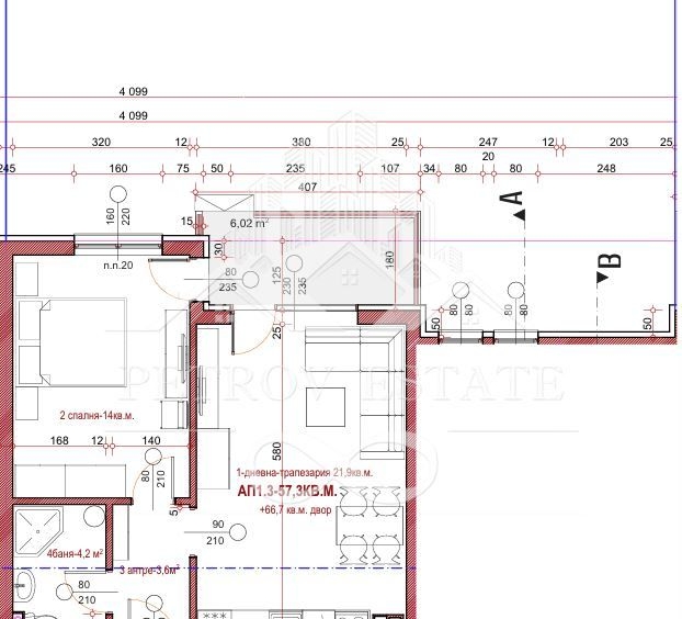 Двустаен апартамент в Велинград - 57 кв.м за 663 €/кв.м - Снимка #1