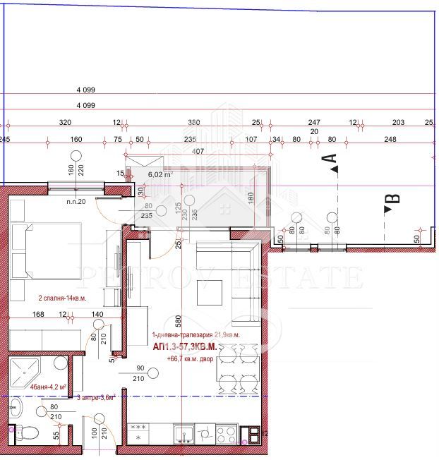 Двустаен апартамент в Велинград - 57 кв.м за 663 €/кв.м - Снимка #1