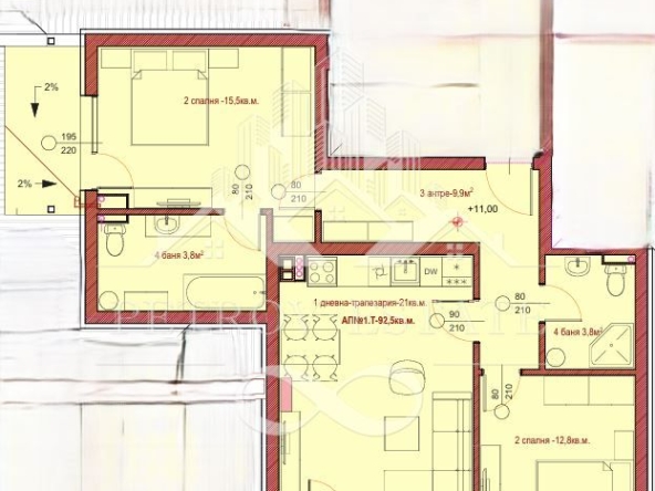 Тристаен апартамент в Велинград - 95 кв.м за 900 €/кв.м - Снимка #1