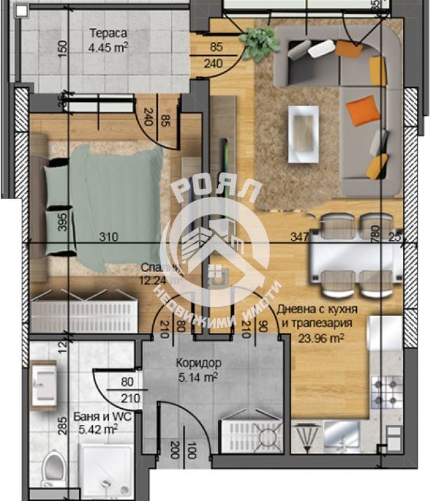 Двустаен апартамент в Пловдив, Христо Смирненски - 72 кв.м за 1040 €/кв.м - Снимка #1