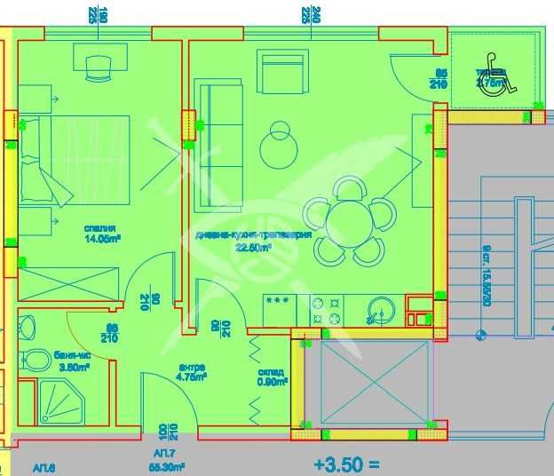 Двустаен апартамент в Бургас, Изгрев - 61 кв.м за 766 €/кв.м - Снимка #1