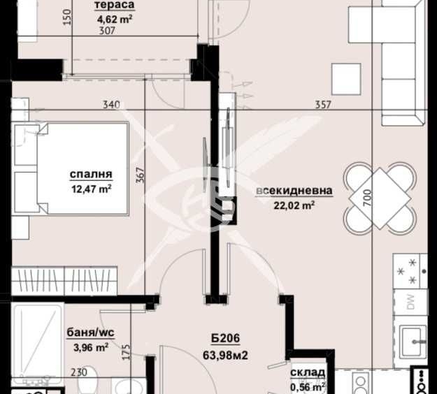 Двустаен апартамент в Бургас, Изгрев - 63 кв.м за 1096 €/кв.м - Снимка #1