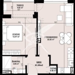 Двустаен апартамент в Бургас, Изгрев - 63 кв.м за 1112 €/кв.м - Снимка #1