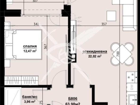 Двустаен апартамент в Бургас, Изгрев - 63 кв.м за 1112 €/кв.м - Снимка #1
