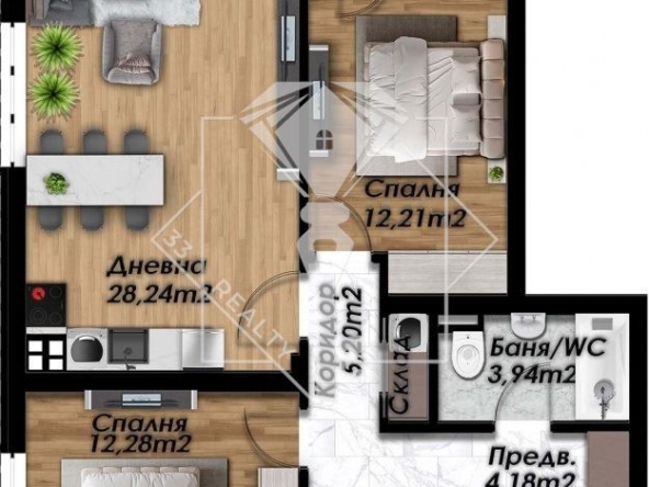 Тристаен апартамент в Пловдив, Беломорски - 112 кв.м за 1051 €/кв.м - Снимка #1