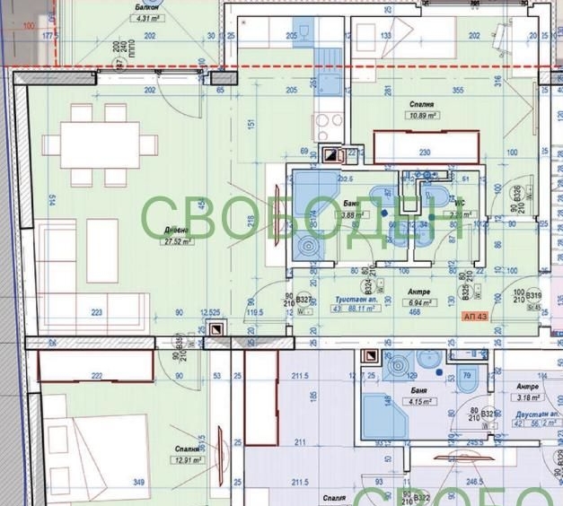 Тристаен апартамент в София, Слатина - 107 кв.м за 2221 €/кв.м - Снимка #1