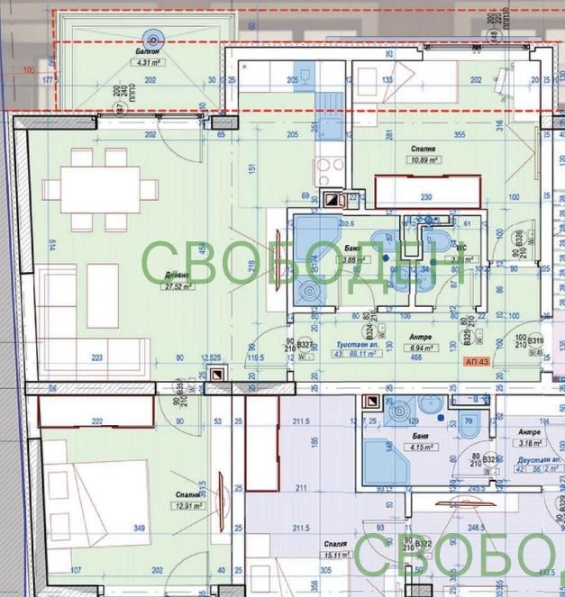 Тристаен апартамент в София, Слатина - 107 кв.м за 2221 €/кв.м - Снимка #1