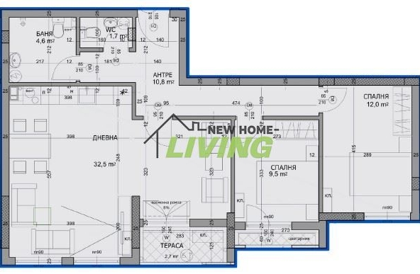 Тристаен апартамент в Пловдив, Христо Смирненски - 110 кв.м за 1804 €/кв.м - Снимка #1