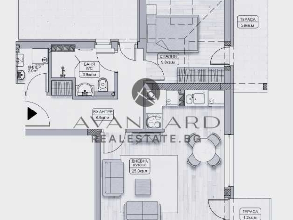 Двустаен апартамент в Пловдив, Кършияка - 109 кв.м за 1342 €/кв.м - Снимка #1