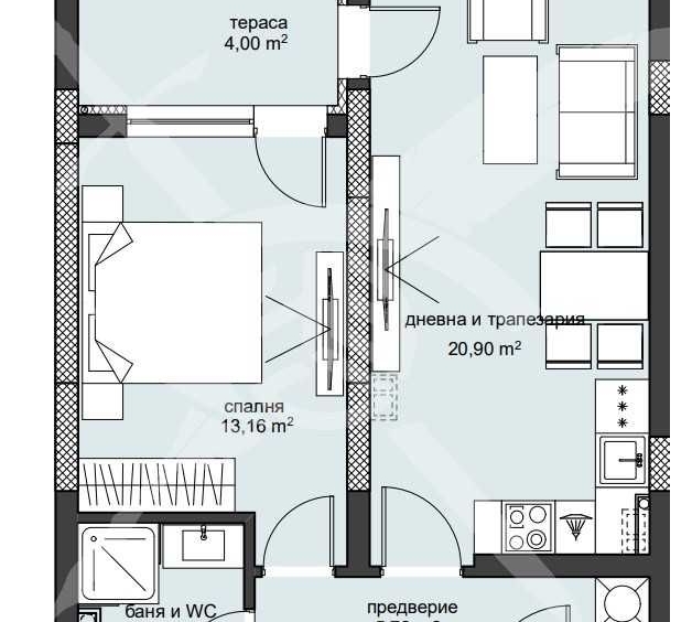 Двустаен апартамент в Пловдив, Христо Смирненски - 68 кв.м за 1301 €/кв.м - Снимка #1