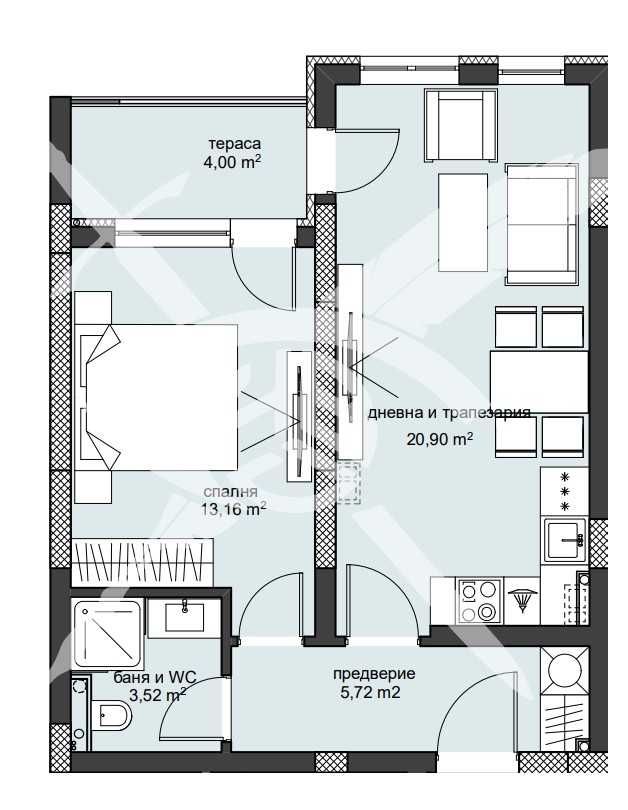 Двустаен апартамент в Пловдив, Христо Смирненски - 68 кв.м за 1207 €/кв.м - Снимка #1
