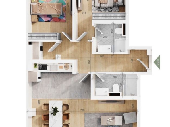 Тристаен апартамент в Пловдив, Тракия - 146 кв.м за 1199 €/кв.м - Снимка #1