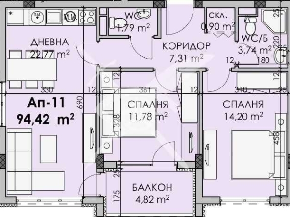 Тристаен апартамент в София, Хладилника - 94 кв.м за 760 €/кв.м - Снимка #1