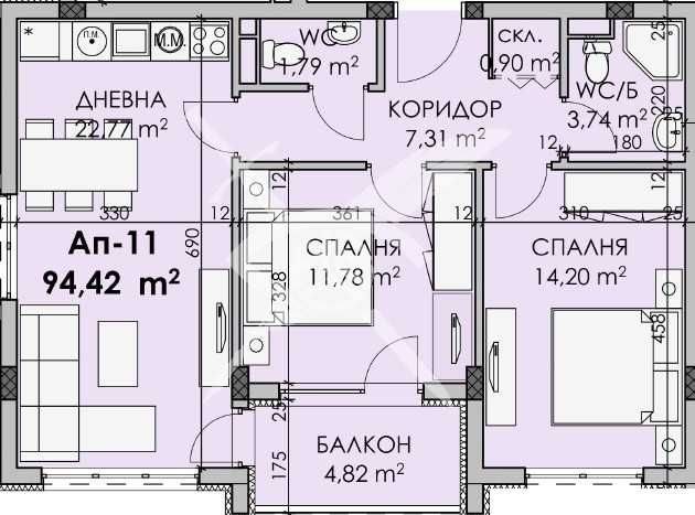 Тристаен апартамент в София, Хладилника - 94 кв.м за 760 €/кв.м - Снимка #1