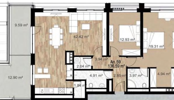 Тристаен апартамент в София, Зона Б-5 - 165 кв.м за 2109 €/кв.м - Снимка #1