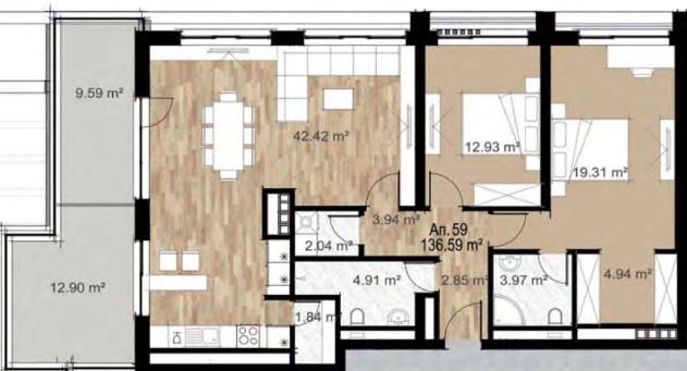 Тристаен апартамент в София, Зона Б-5 - 165 кв.м за 2109 €/кв.м - Снимка #1