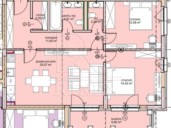 Тристаен апартамент в София, Малинова долина - 116 кв.м за 1488 €/кв.м - Снимка #1