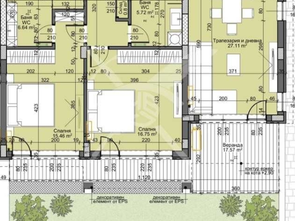 Тристаен апартамент в Пловдив, Остромила - 115 кв.м за 1237 €/кв.м - Снимка #1
