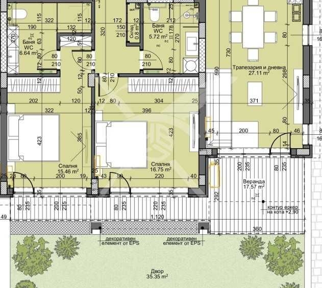 Тристаен апартамент в Пловдив, Остромила - 115 кв.м за 1237 €/кв.м - Снимка #1