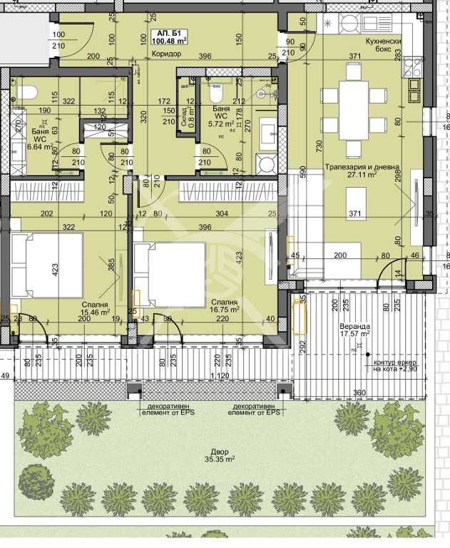 Тристаен апартамент в Пловдив, Остромила - 115 кв.м за 1237 €/кв.м - Снимка #1