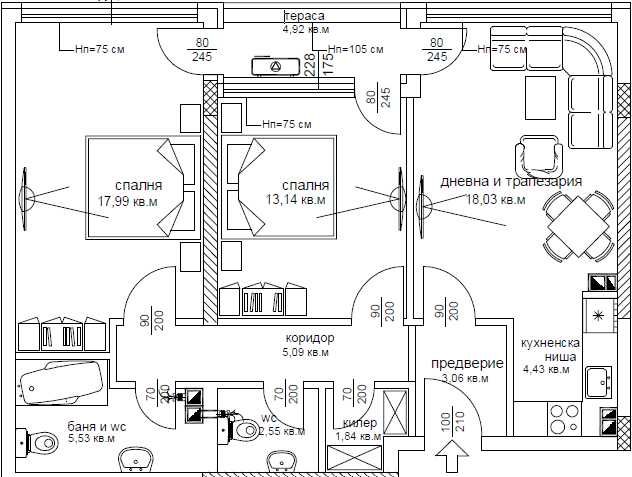Дава се под наем Тристаен апартамент в София, Подуяне - 90 кв.м за 598.23 € - Снимка #1