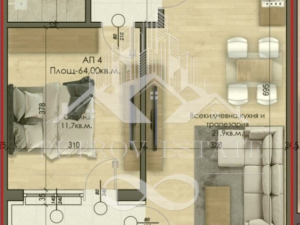 Двустаен апартамент в Велинград - 64 кв.м за 607 €/кв.м - Снимка #1
