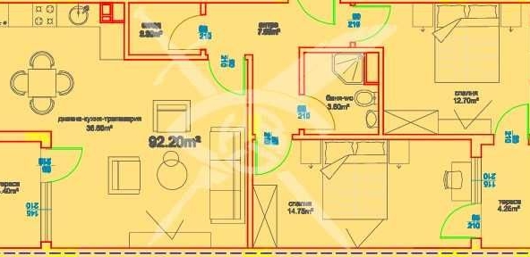 Тристаен апартамент в Бургас, Меден рудник - зона А - 107 кв.м за 476 €/кв.м - Снимка #1