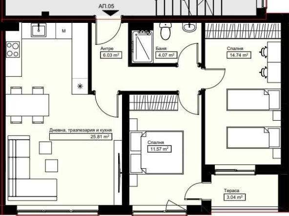 Тристаен апартамент в Асеновград - 83 кв.м за 757 €/кв.м - Снимка #1