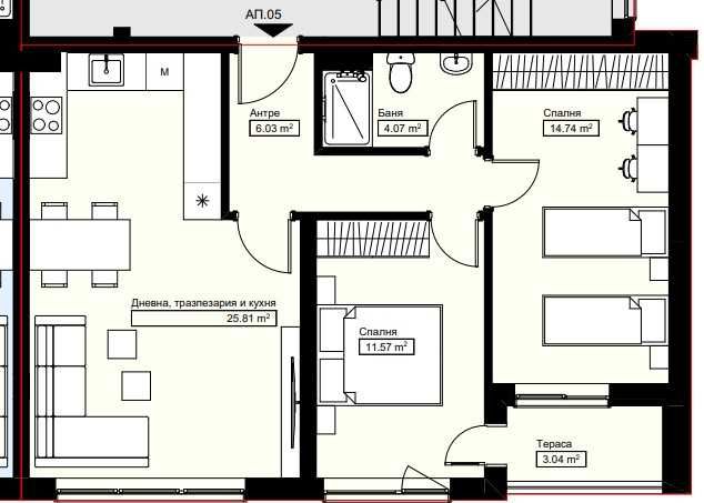 Тристаен апартамент в Асеновград - 83 кв.м за 757 €/кв.м - Снимка #1