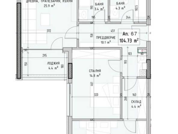 Тристаен апартамент в София, Малинова долина - 124 кв.м за 1678 €/кв.м - Снимка #1